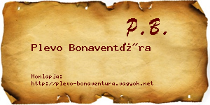 Plevo Bonaventúra névjegykártya
